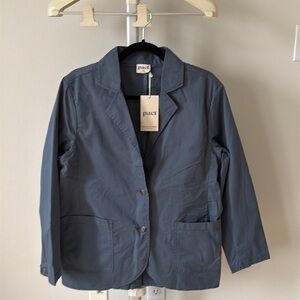 NWT Pact organic cotton blend relaxed fit navy blue blazer, size M